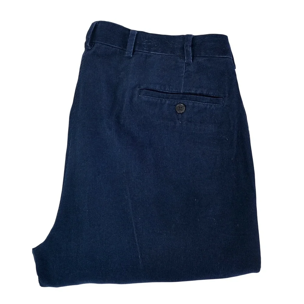 Jos A Bank Executive Collection Navy Corduroy Pleated Cuffed Pants Mens 38x30